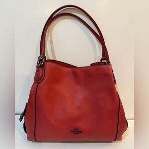 Coach Edie 31 Turnlock Red Shoulder Bag